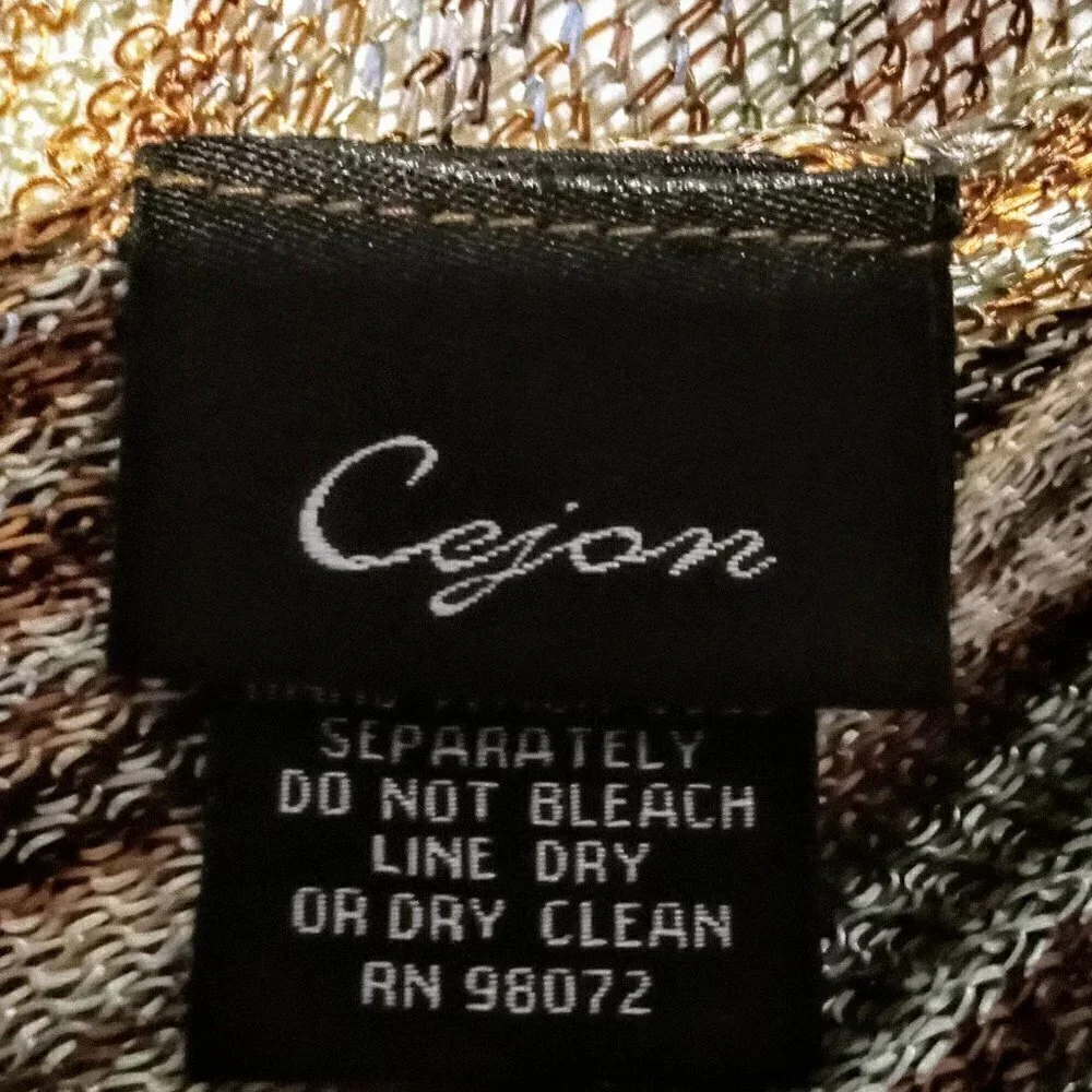 Cejon Striped Woven Oblong Fringed Scarf